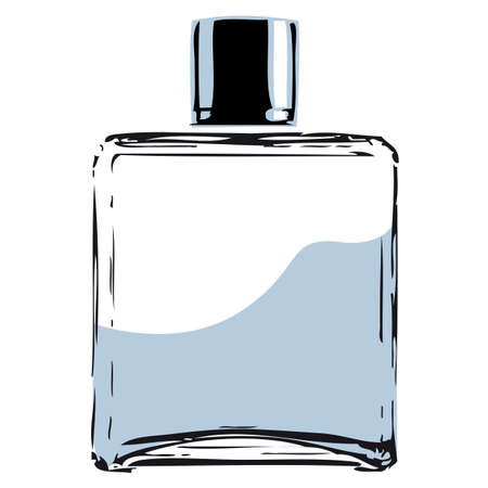Sketch of a clean designed perfume bottle vector illustration.のイラスト素材