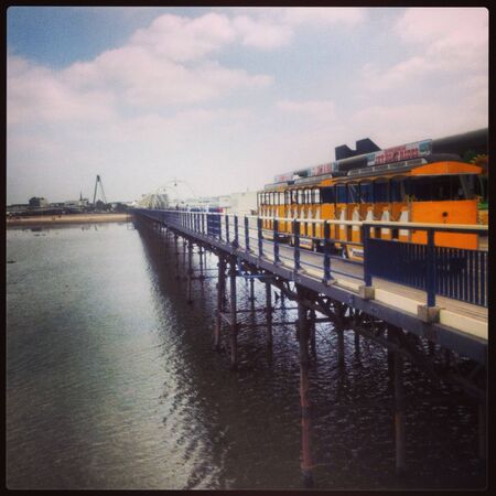 The view of the beach at southport from the end of the pierの素材