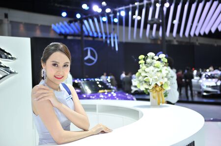 BANGKOK-NOVEMBER  pretty motor expo at The 35nd Motor expo 2018 on november 28, 2018 in Bangkok, Thailandのeditorial素材