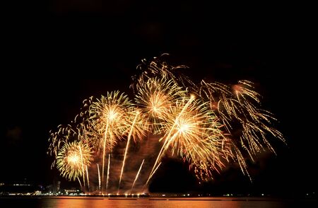 PATTAYA-THAILAND may 24-25 Pattaya International Fireworks Festival 2019 at pattaya beach on may 24-25,2019 in pattaya, thailandのeditorial素材