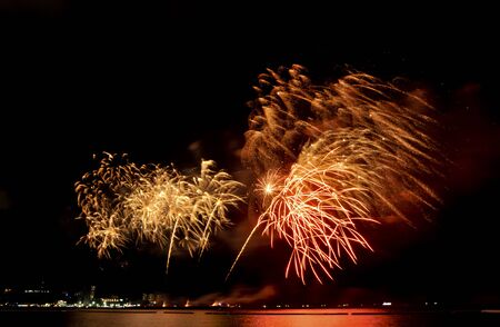 PATTAYA-THAILAND may 24-25 Pattaya International Fireworks Festival 2019 at pattaya beach on may 24-25, 2019 in pattaya, thailandのeditorial素材