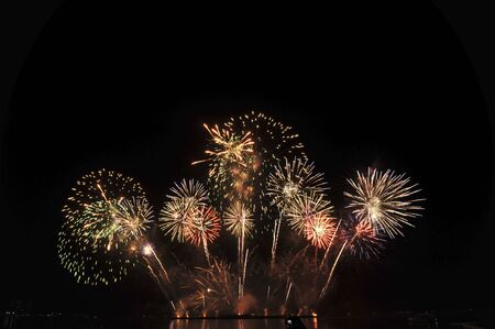 PATTAYA-THAILAND november 29-30 Pattaya International Fireworks Festival 2019 at pattaya beach on november 29-30 in pattaya, thailandのeditorial素材
