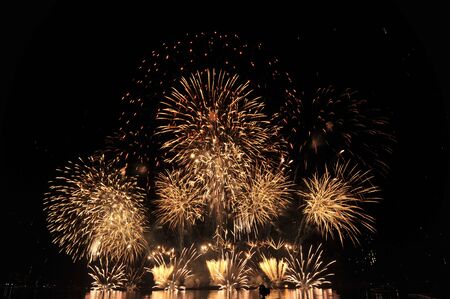 PATTAYA-THAILAND november 29-30 Pattaya International Fireworks Festival 2019 at pattaya beach on november 29-30 in pattaya, thailandのeditorial素材