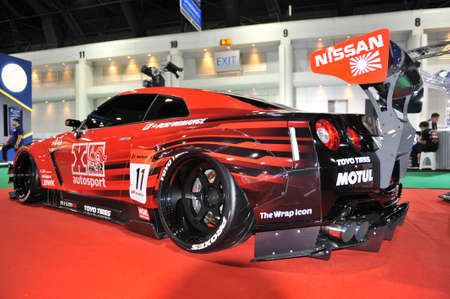 BANGKOK-july 15  nissan skyline car at The41th Bangkok International Motor Show 2020 on july 15, 2020  in Bangkok, Thailandのeditorial素材