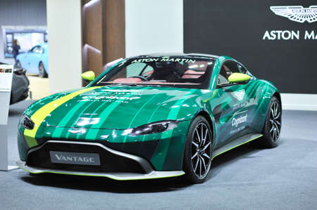 BANGKOK-march 22 aston martin vantage in moter show 21 at The42th Bangkok International Motor Show 2021 on march 22 , 2021 in Bangkok, Thailandのeditorial素材