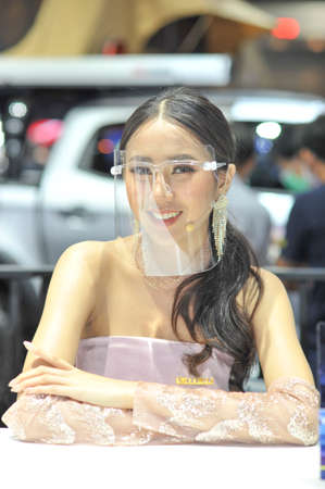 BANGKOK-april 3 pretty at The42th Bangkok International Motor Show 2021 on april 3, 2021 in Bangkok, Thailandのeditorial素材
