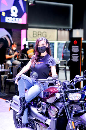 BANGKOK-november 30  pretty moter expo at The 38nd Motor expo 2021 on november 30, 2021 in Bangkok, Thailandのeditorial素材
