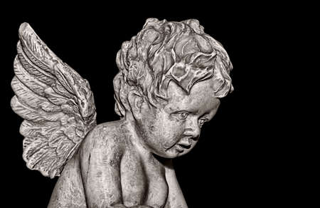 Stone cherub given illustrative look.の写真素材