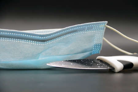 Can't breathe due to this Pandemic situationの写真素材