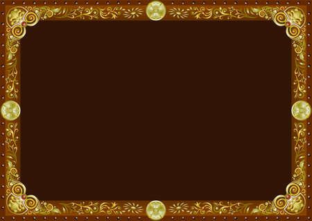 gold frame landscape designs for paintings and photographsのイラスト素材