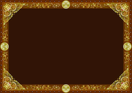 gold frame landscape designs for paintings and photographsのイラスト素材