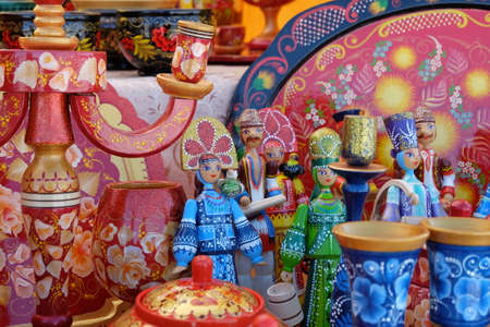 souvenir and toys at Russian fairの写真素材
