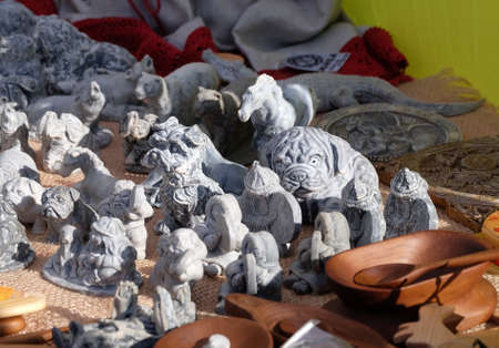 souvenir and toys at Russian fairの写真素材