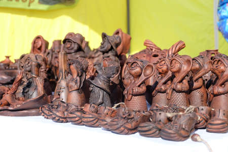 souvenir and toys at Russian fairの写真素材