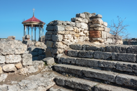 Crimea, Ukraine, Chersonese, the ruins of the ancient city, the old masonry, excavation, stone structure, ancient structures, cultureの写真素材
