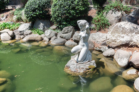 Landscaped parkland in the village Partenit.  Park of Aivazovsky \"Paradise\" in Partenite. Ukraine, Crimearaine, Crimeaの写真素材