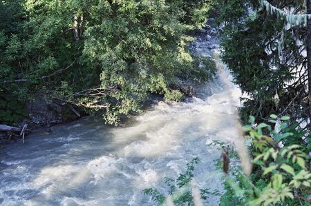 The mountain rivers of the Caucasus. Protected areas of the Caucasus the river near the village of...