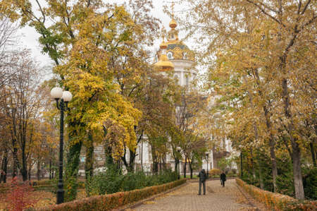 "Park of Slavic Culture and Writing". Church of Saints Peter and Fevronia in Donetsk city, Ukraineの写真素材