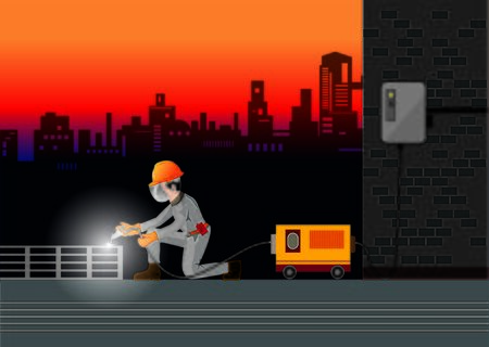 Steel welding vector, welding maskのイラスト素材
