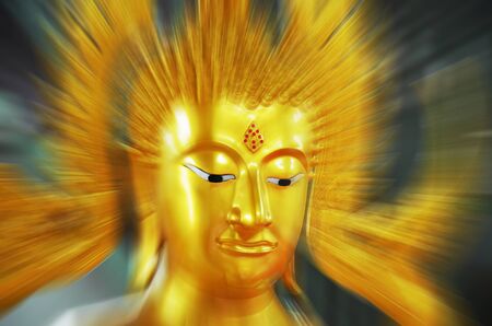 Buddha statue, Zoom blurの写真素材