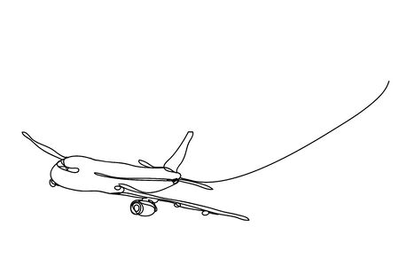 a plane , line drawing style,vector designのイラスト素材