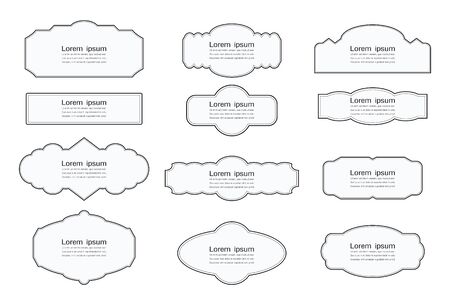 vintage frame set,vector designのイラスト素材
