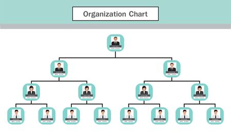 Organization Chart Infographics, vector designのイラスト素材