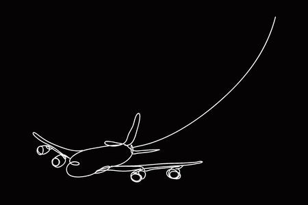 a plane , line drawing style,vector designのイラスト素材