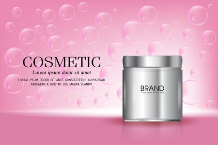 Cosmetic ads template ,sparkling background with glitter polka, vector design.のイラスト素材