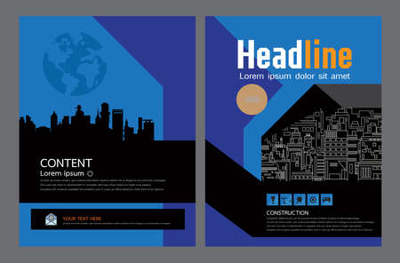 Brochure template design. Concept of architecture design. construction brochure layout,, layout in A4 sizeのイラスト素材