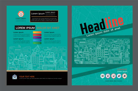 Brochure template design. Concept of architecture design. construction brochure layout,, layout in A4 sizeのイラスト素材