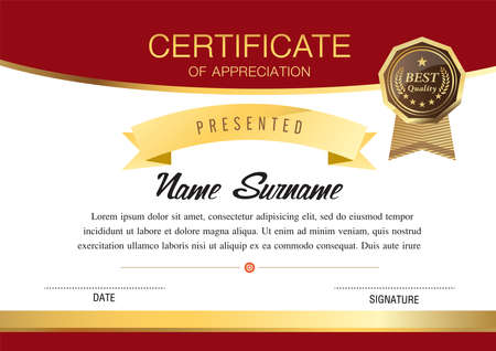 certificate template, diploma design,  graphic background, warranty vector design.のイラスト素材