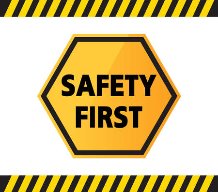 safety first Sign , construction site, vector designのイラスト素材