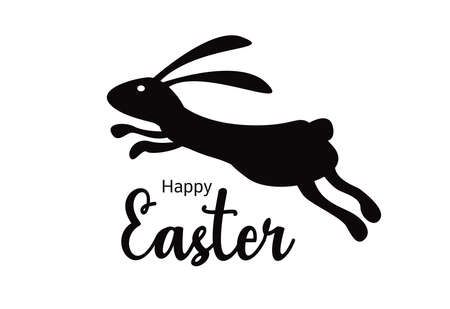 Happy Easter  hand lettering, Hand drawn vector illustration,  greeting card text template.のイラスト素材