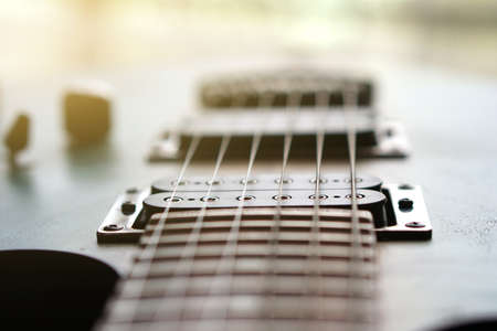 Electric guitar, Used to play music and notes, For sing a song, macro abstract