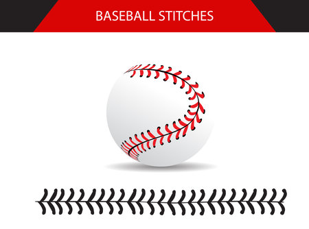Baseball  Stitches  on a white background , vector designのイラスト素材