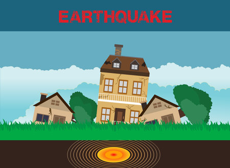 Earthquake , Natural disasters ,vector designのイラスト素材