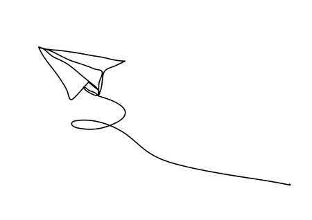 paper plane , line drawing style, , startup idea concept  , Vector Illustration.のイラスト素材