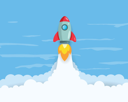 launch Rocket, startup concept, Start up Business template, Vector illustrationのイラスト素材