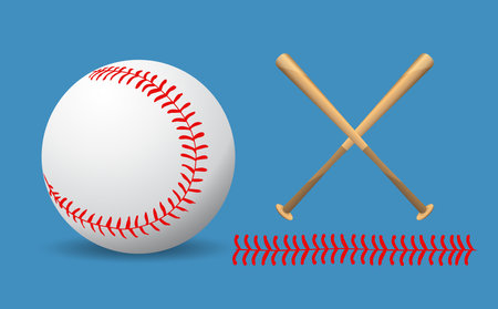 Baseball and Baseball bats on background, sport game , vector illustration.のイラスト素材