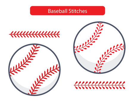 Baseball Stitches  on a white background, Vector illustration.のイラスト素材