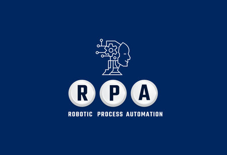 RPA, Robotic process automation, concept  computer, Robotic process automatisation,  Vector illustrationのイラスト素材