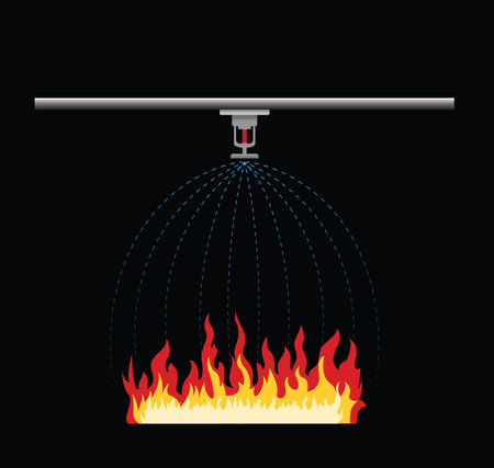 fire sprinkler, safety, Life Safety Vector Illustrationのイラスト素材