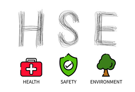 HSE concept ,Health Safety Environment acronym, vector icon designのイラスト素材