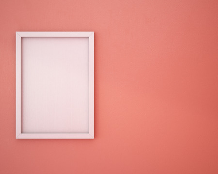 Blank frame on Dusty Rose wall.の写真素材