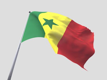 Senegal flying flag isolate on white backgroundの写真素材