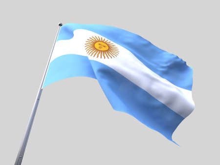 Argentina flying flag isolate on white background.の写真素材