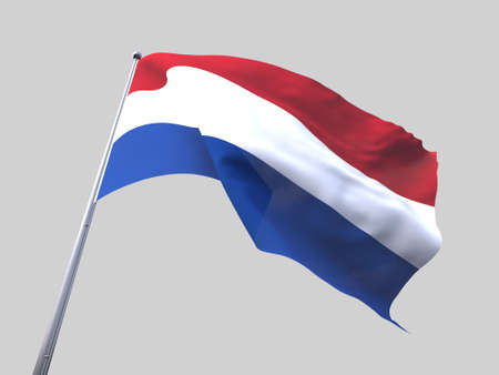 Netherlands flying flag isolate on white background.の写真素材