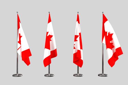 Canada indoor flags isolate on grey backgroundの写真素材