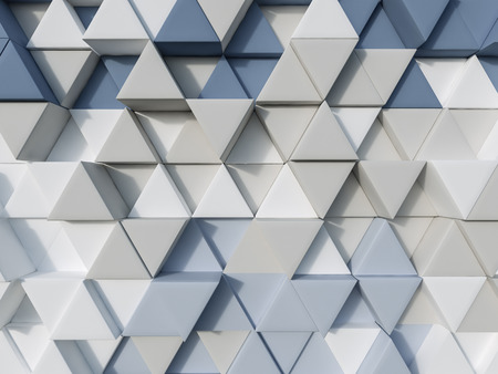 Blue and cream abstract 3d triangle backgroundの写真素材
